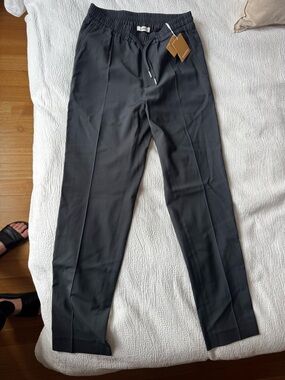 Sandro Black Drawstring Tailored Trousers